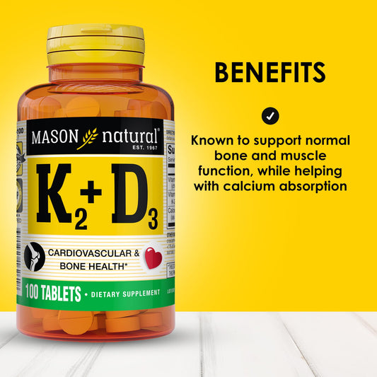 Mason Natural Vitamin K2 + D3 tablets