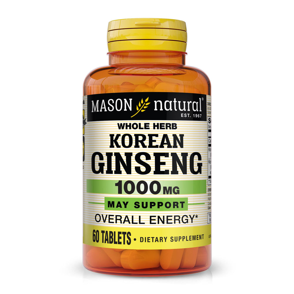 Mason Natural Korean Ginseng 1,000 mg bottle – 60 tablets