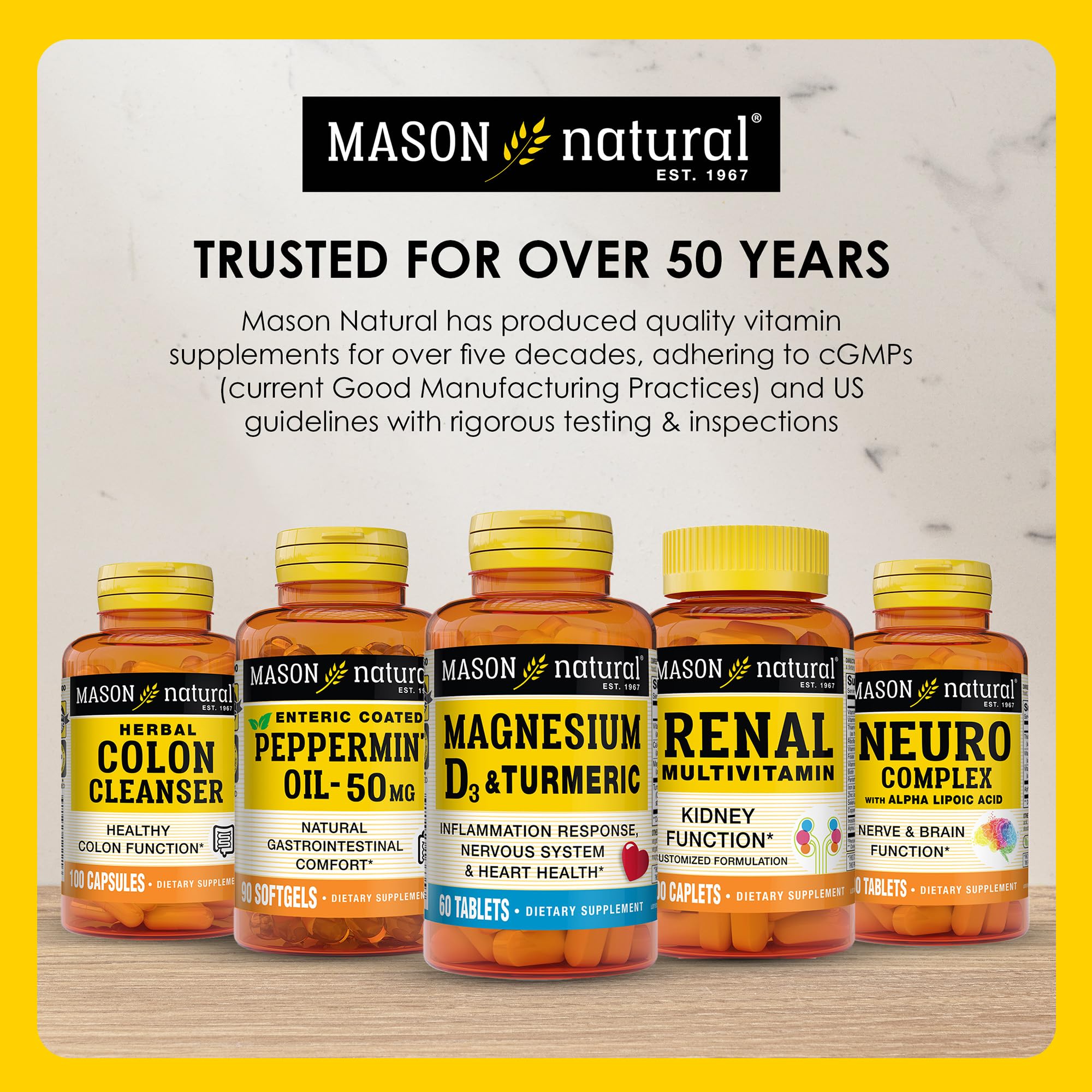 Front and side view of Mason Natural vitamin K2 + D3 packaging