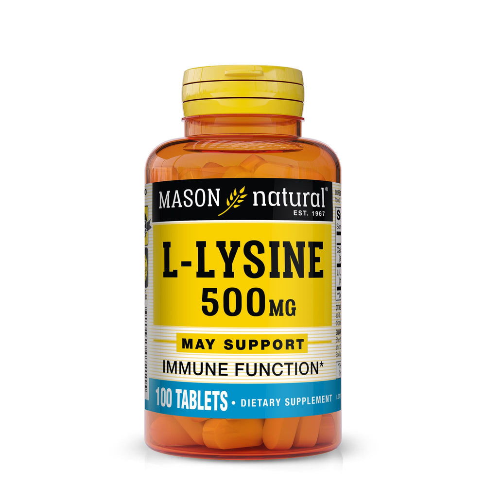 Mason Natural L-Lysine 500 mg with Calcium bottle and label