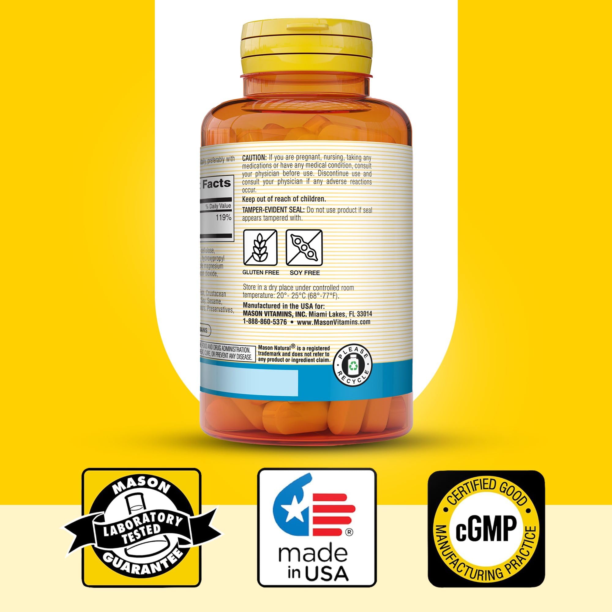 Sealed Mason Natural Magnesium 500 mg bottle