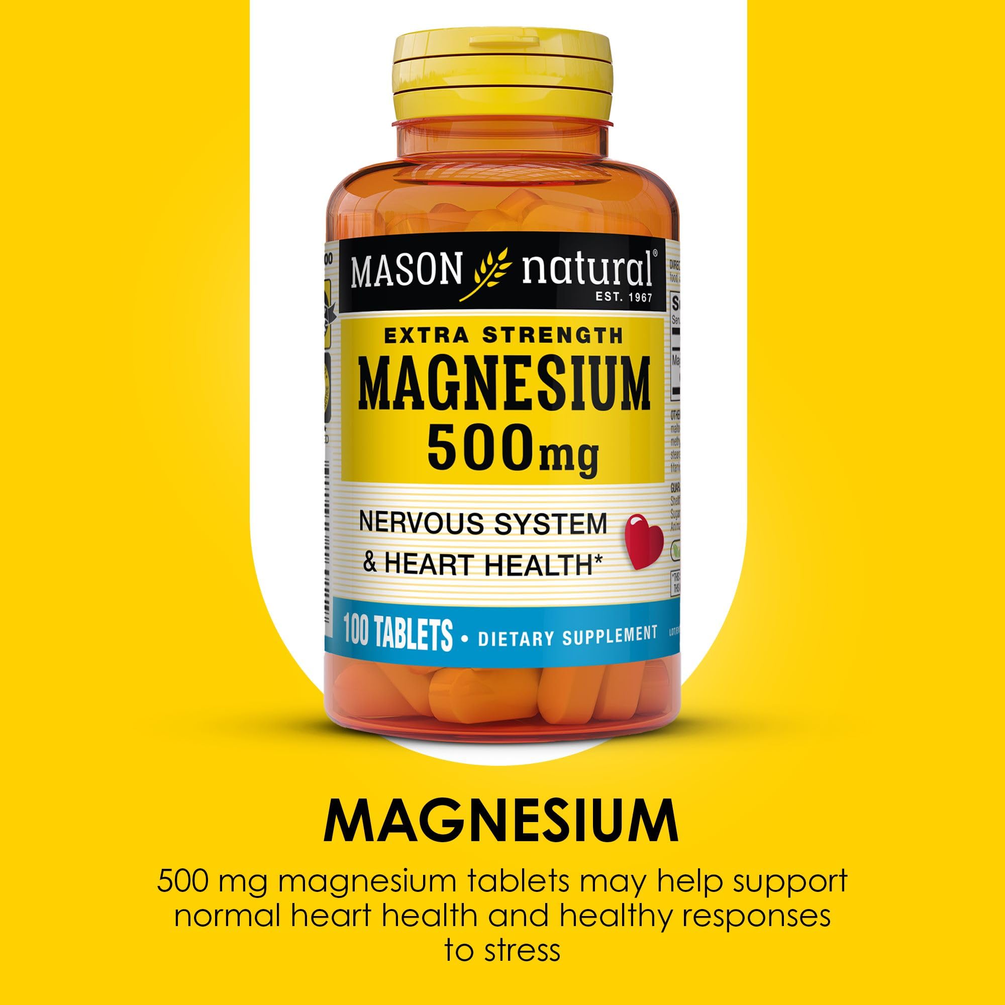Boxed Mason Natural Magnesium 500 mg product with packaging