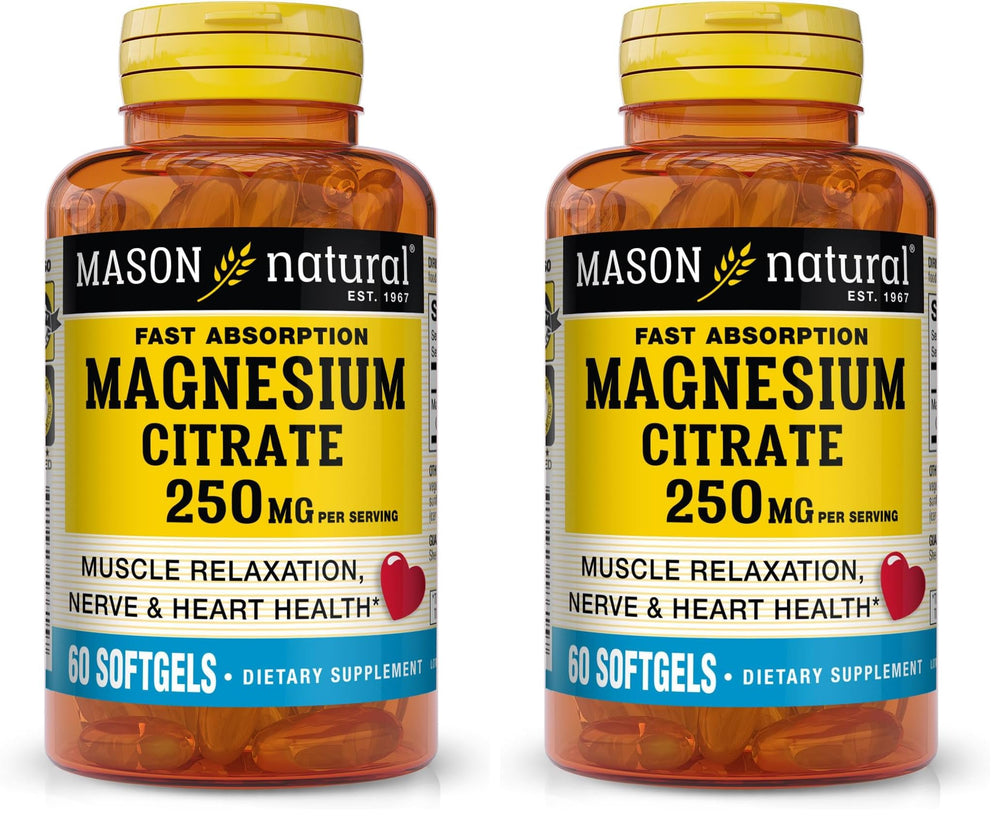 Mason Natural Magnesium Citrate 250 mg softgels – front view