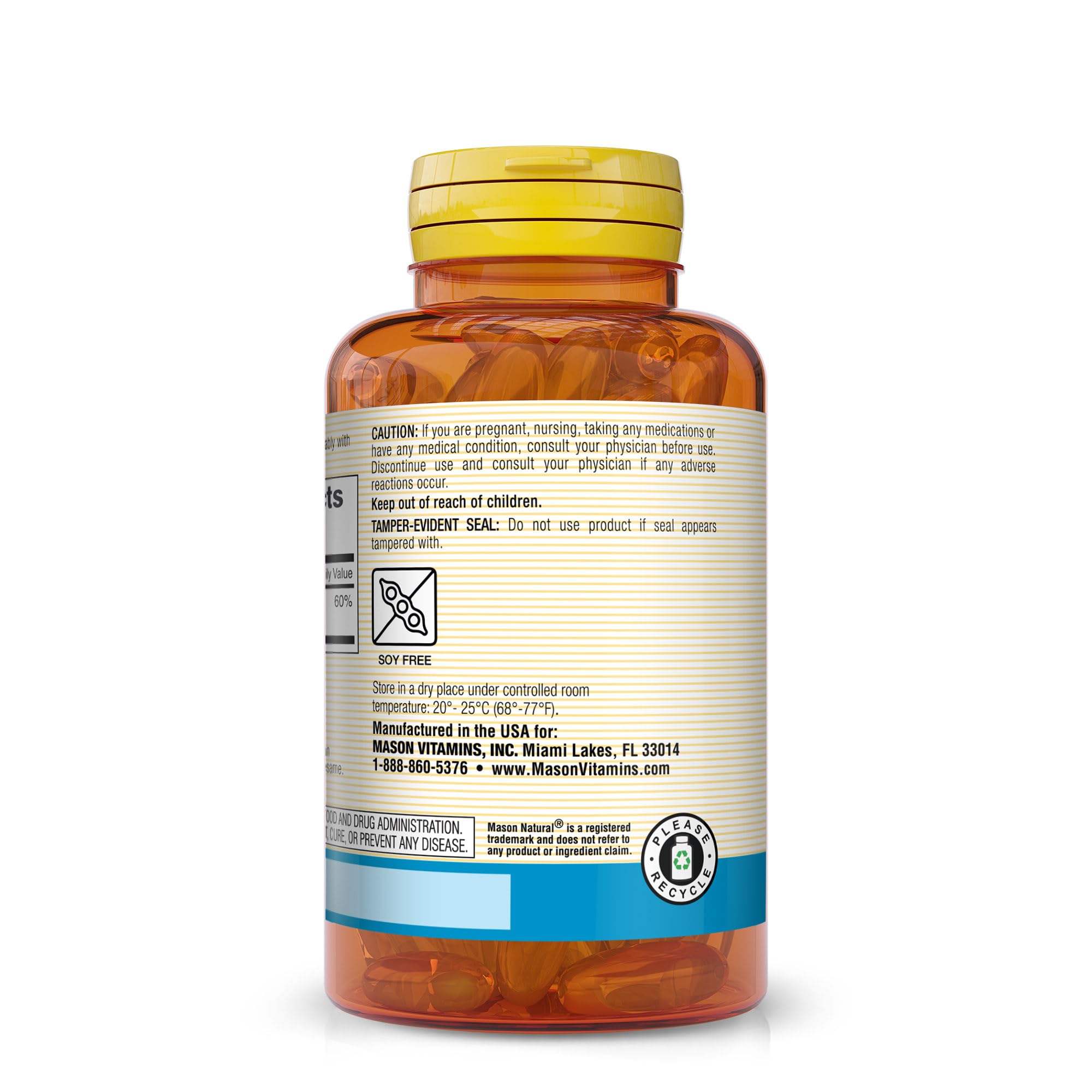 Dosage information per pack for Mason Natural Magnesium Citrate softgels