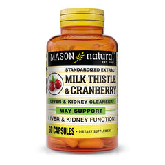 Mason Natural Milk Thistle & Cranberry Liver & Kidney Cleanser bottle - 60 capsules