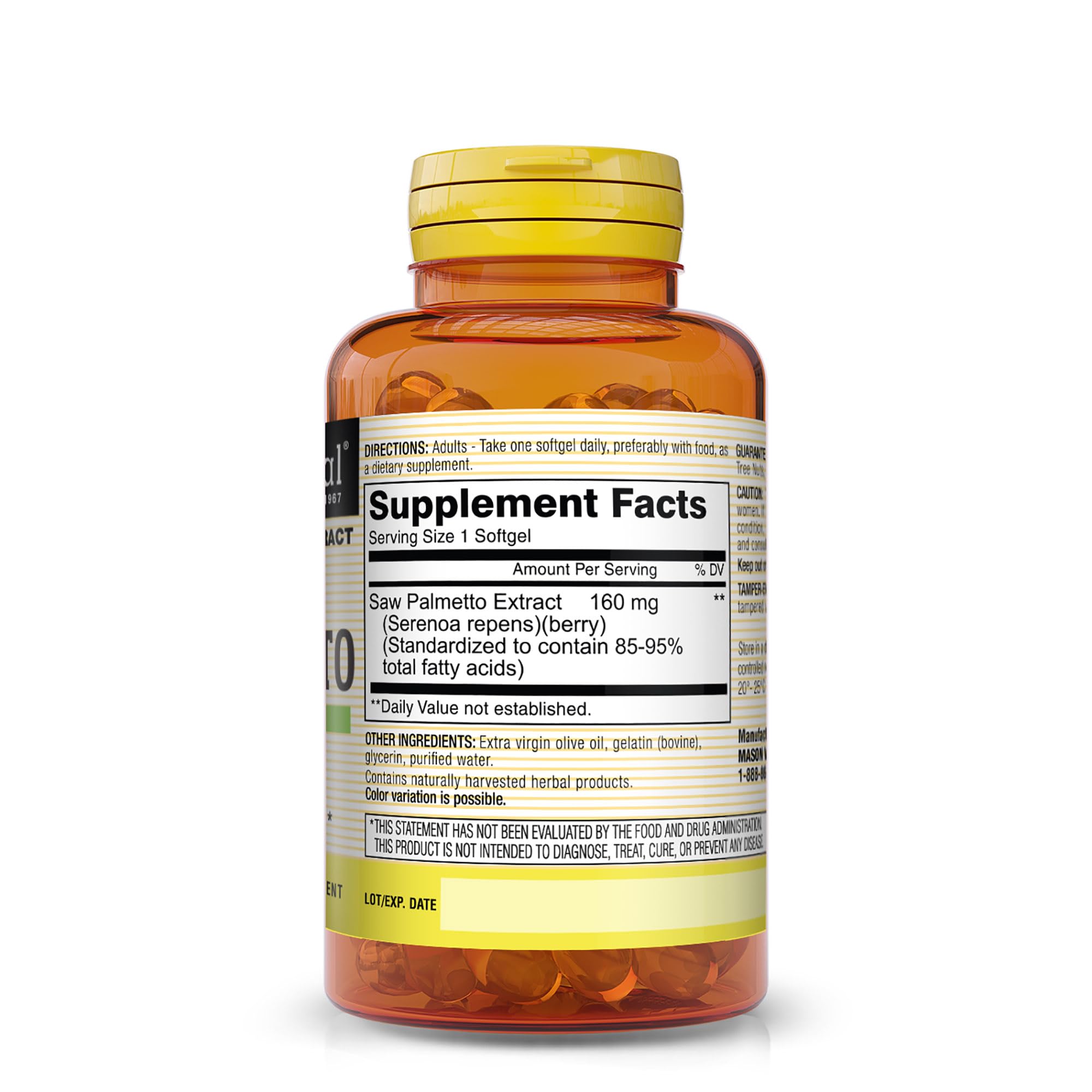 Saw Palmetto capsules in bottle