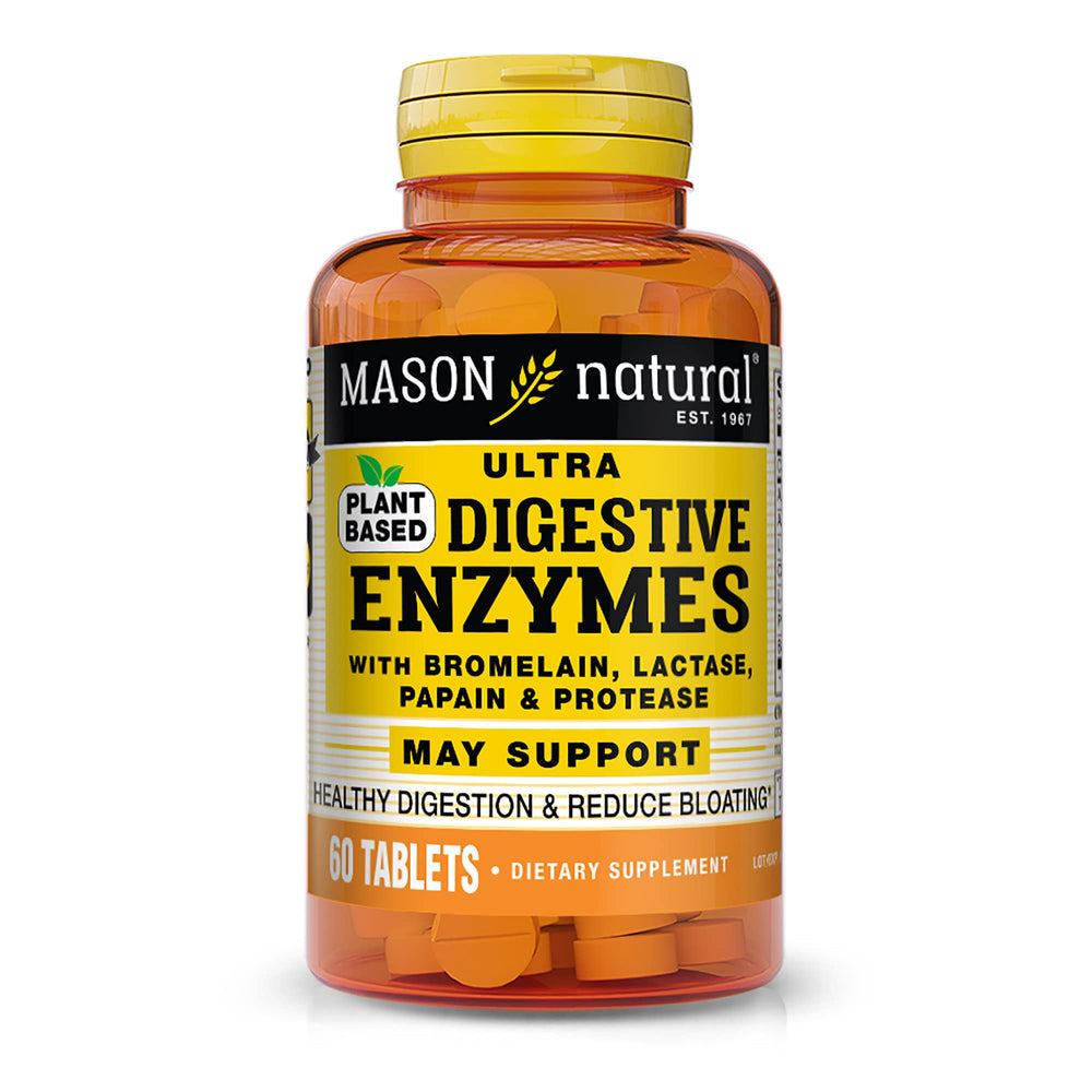 Bottle of Mason Naturals Plant-Based Digestive Enzymes with 60 capsules