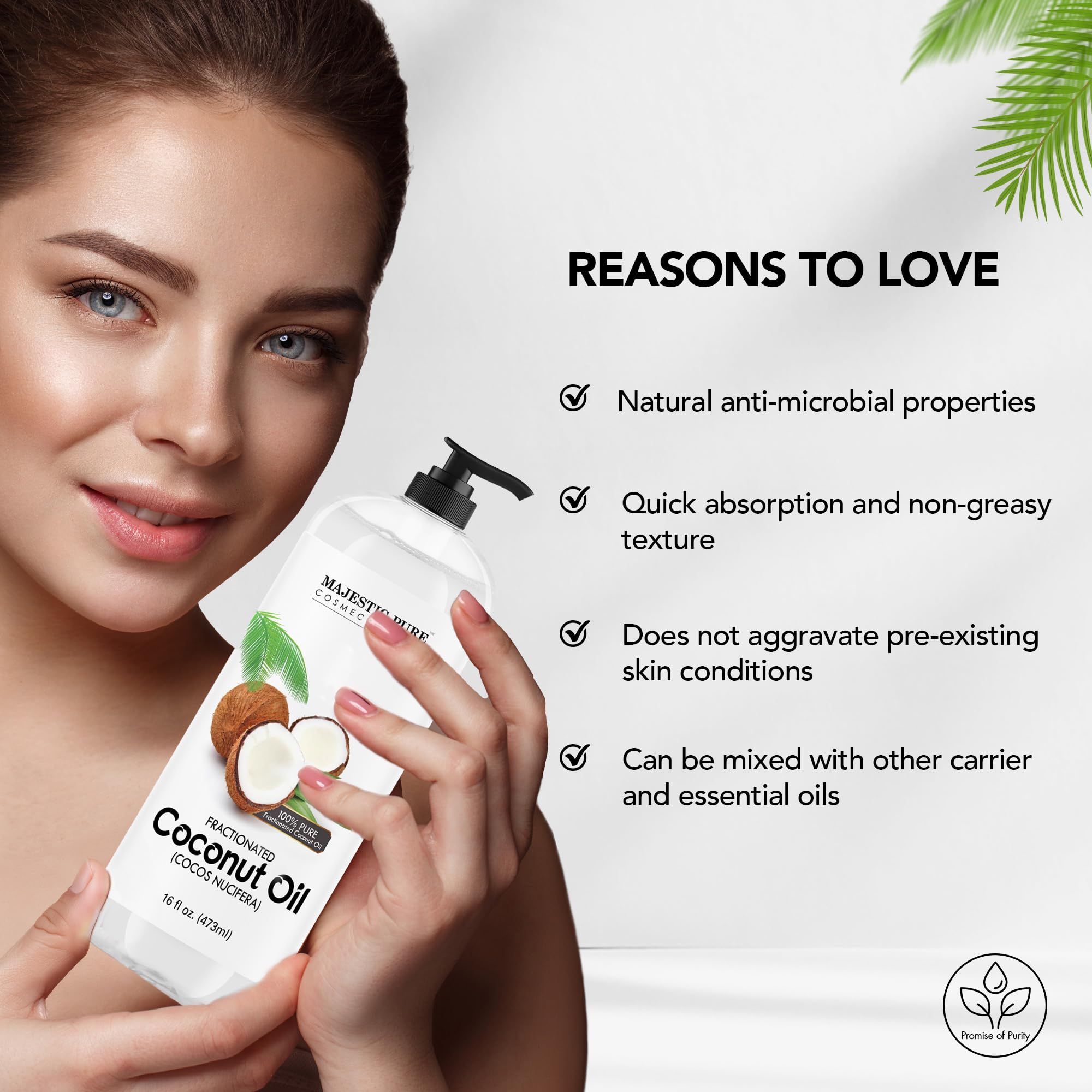 Massage application using fractionated coconut oil