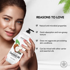 Massage application using fractionated coconut oil