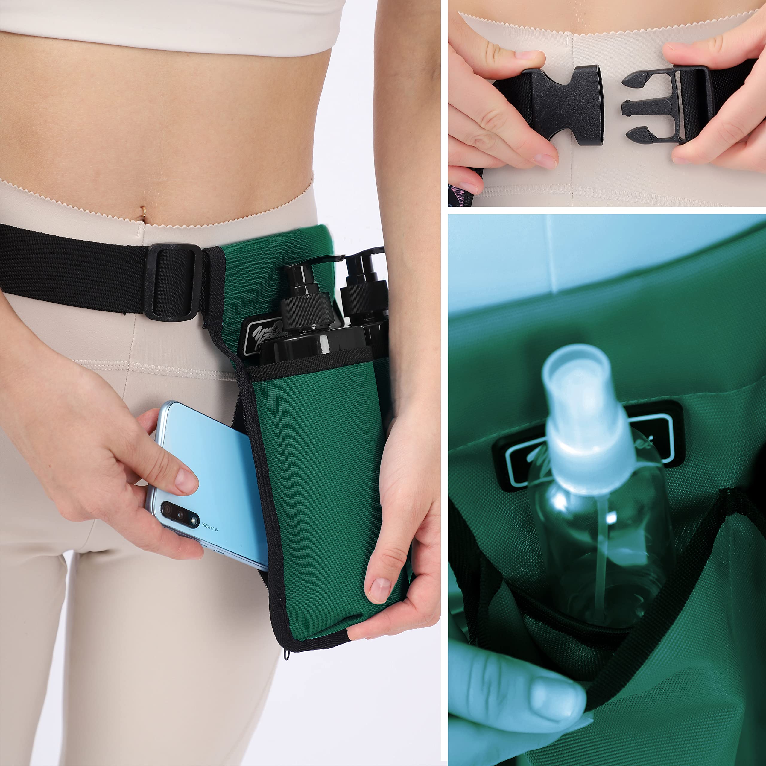 Large pockets fit bottles up to 2.36 inch diameter