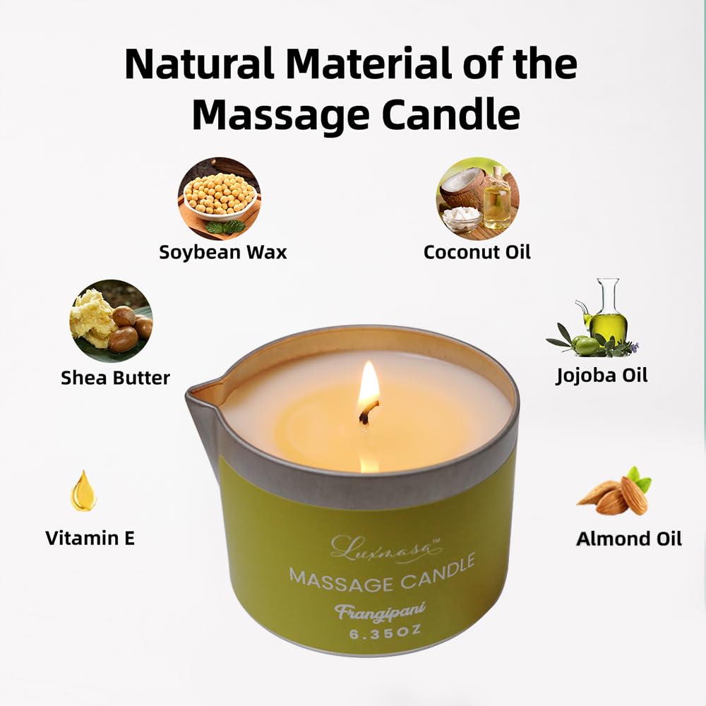 Candle with tin spout for easy pouring and massage oil