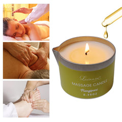 Close up of moisturizing oils and wax used in the candle