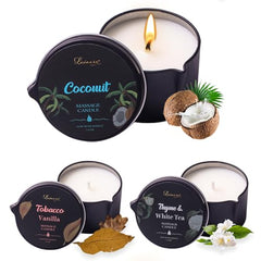 LUXMASA massage oil candle 3-pack coconut scent