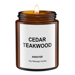 Massage Oil Candle Cedar Teakwood 4.5oz - front view
