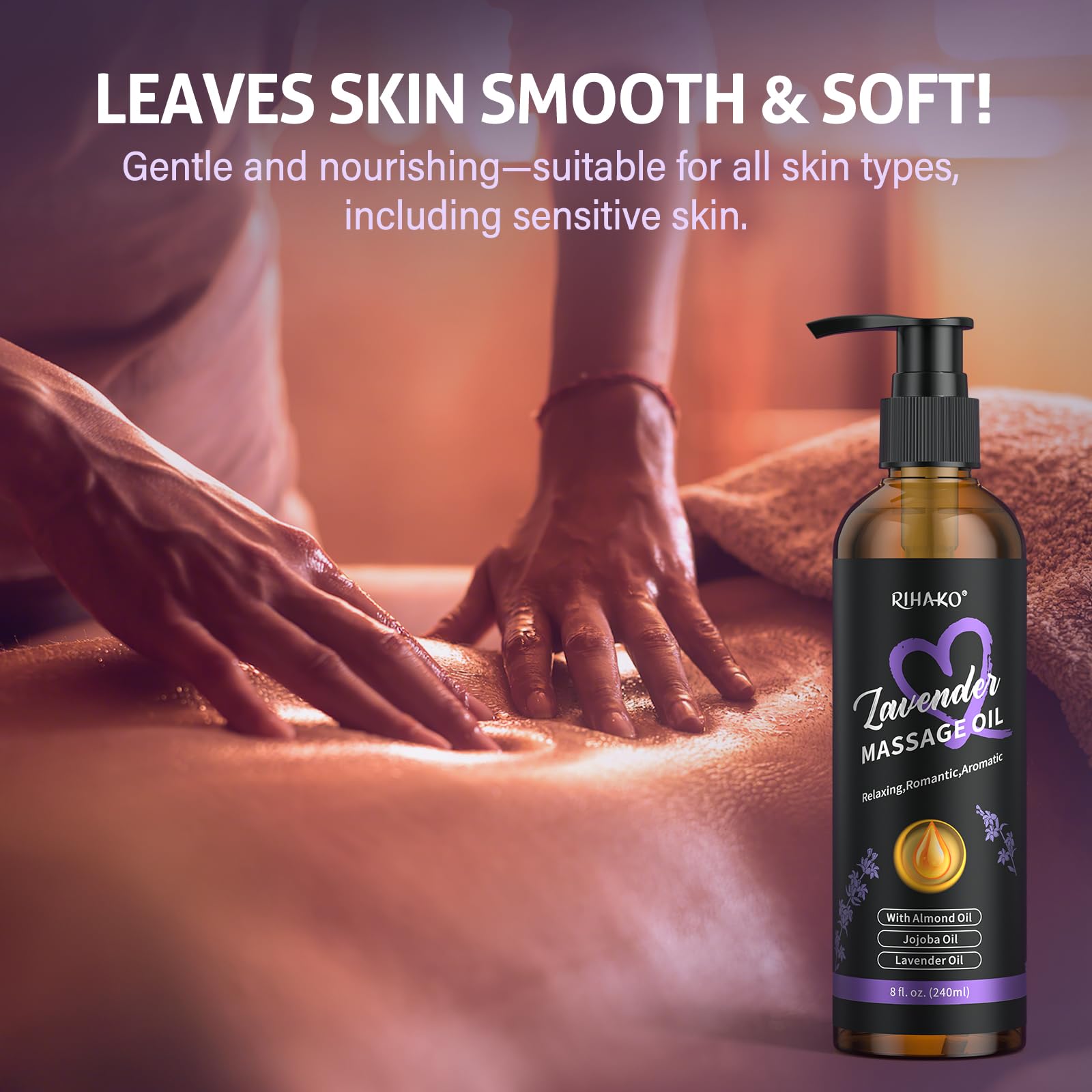 Hands applying massage oil during a therapy session