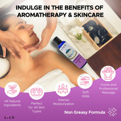 Massage therapy session showing oil application