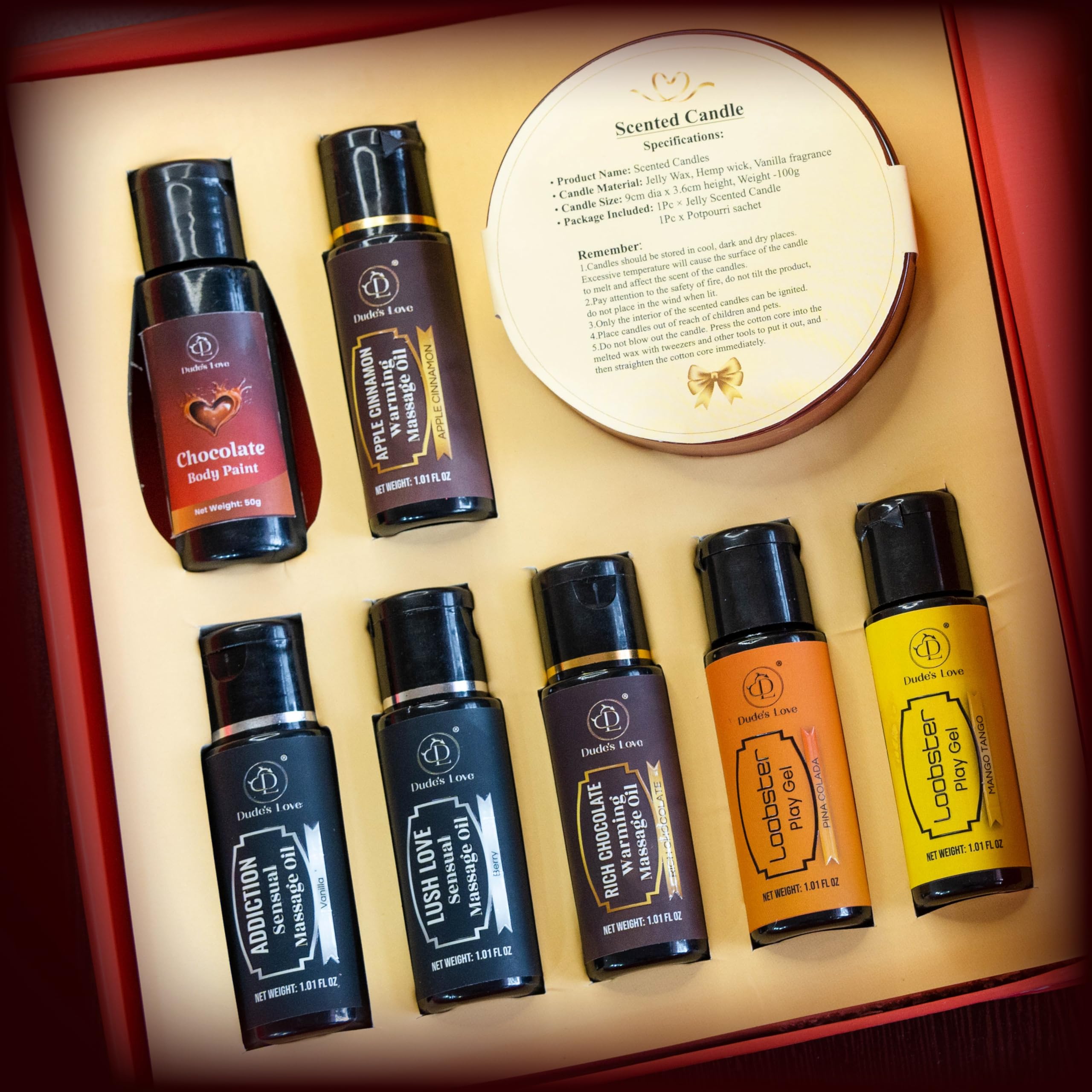 Assorted organic massage oils for couples