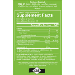 Close-up of Organic Matcha Green Tea powder and CoQ10