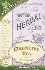 Mate Factor Digestive Tea with Prebiotics - front view of packaging