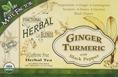 Close-up of Ginger Turmeric with Black Pepper herbal blend sachets