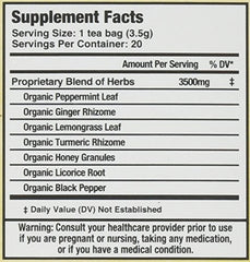 Packaging of Mate Factor Functional Herbal Blends Ginger Turmeric with Black Pepper