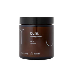 Maude Burn No. 0 unscented massage candle 4 oz jar