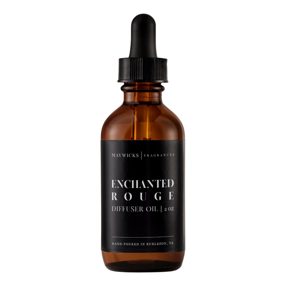 Front view of Mavwicks Enchanted Rouge 2oz diffuser oil bottle