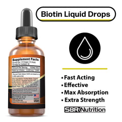 Label showing 10000 mcg biotin per serving