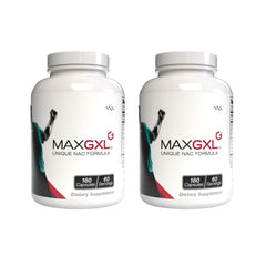 Max GXL NAC formula bottle label with 180 veggie capsules