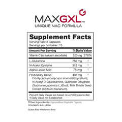 Pack of 2 bottles of Max GXL NAC formula