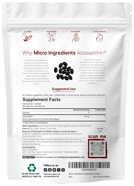 Max-strength astaxanthin antioxidant softgels