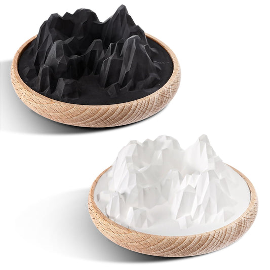 Maxdot mountain passive diffuser black front view, portable car and desk fragrance enhancer