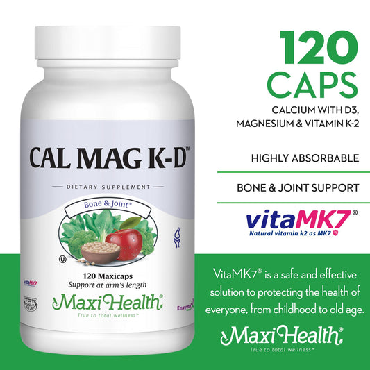 Nutritional panel showing calcium magnesium vitamin D3 and K2 amounts