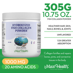 Ingredients panel of Maxi Health Collagen Peptides Powder