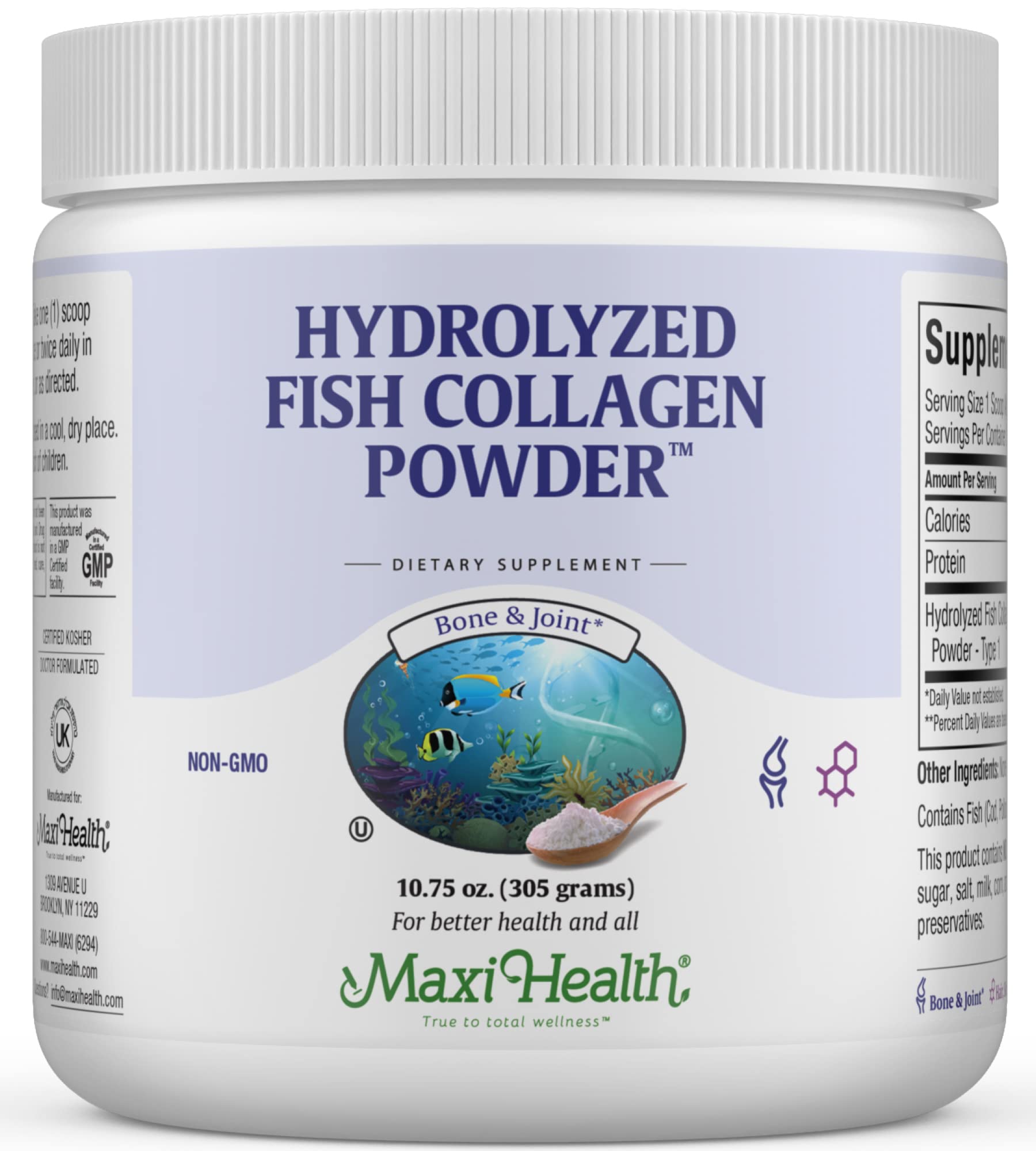 Maxi Health Collagen Peptides bottle pour supports daily beauty and joint wellness