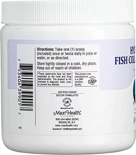 Maxi Health Collagen Peptides in a glass with juice highlights skin and hair benefits