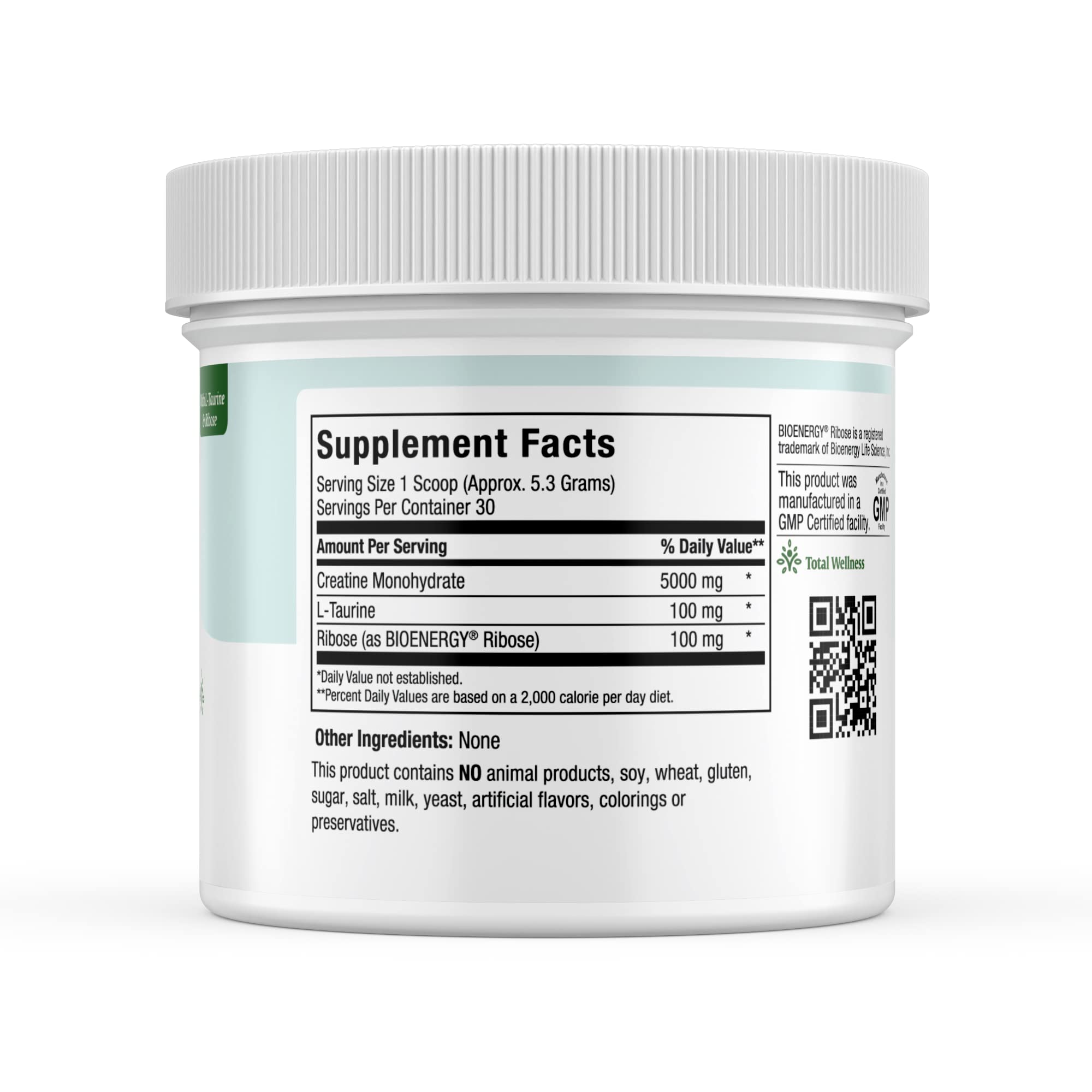 Ingredients panel for Maxi-Health Creatine Monohydrate