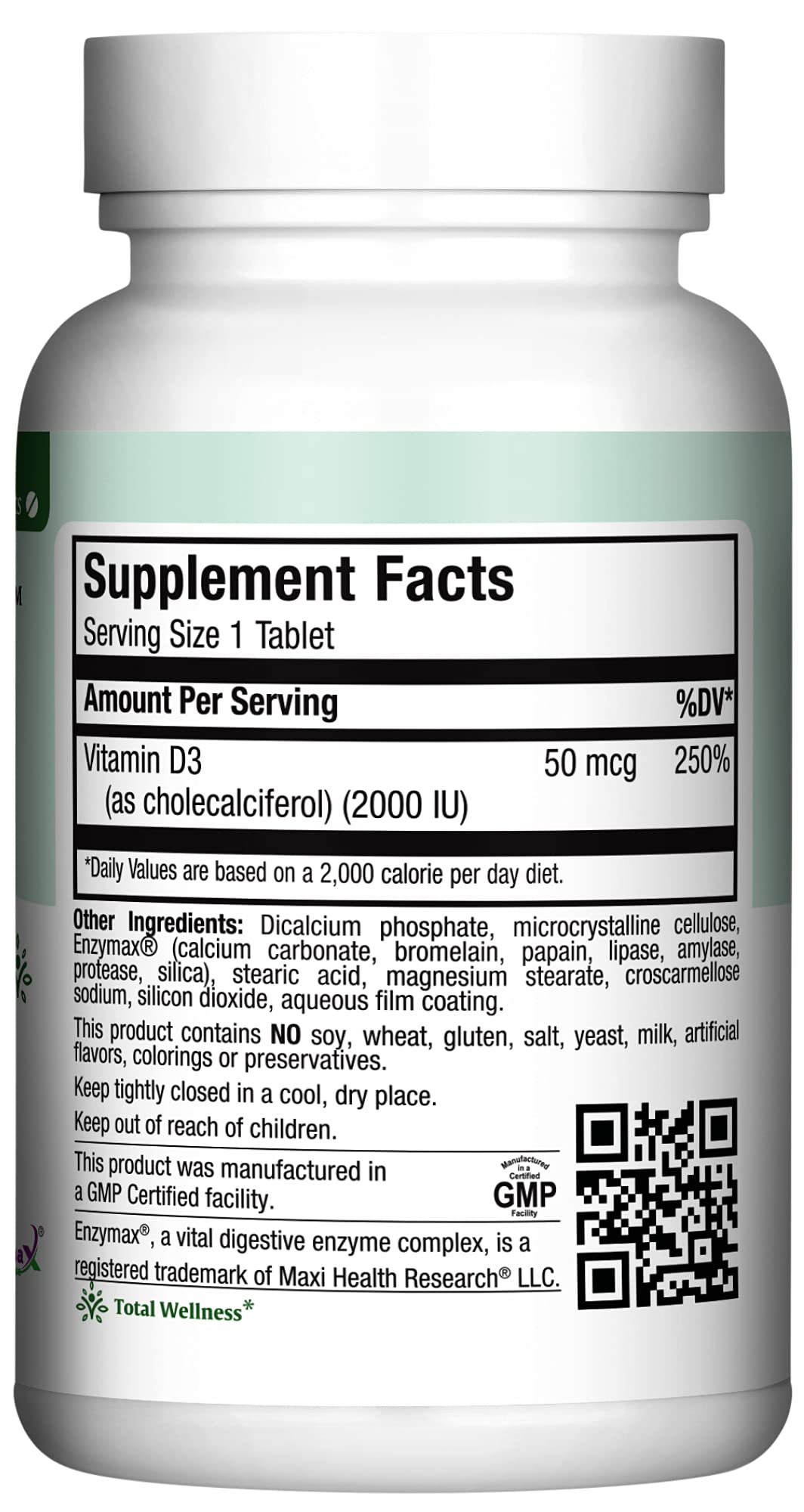 Maxi Health Vitamin D3 packaging with 90 tablets