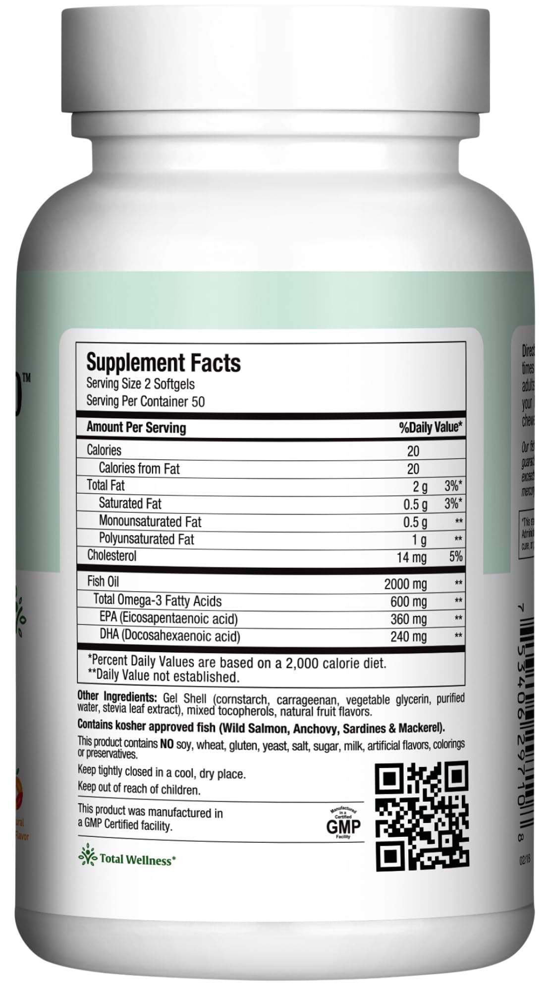 Close-up of Maxi Health Fish Oil 2000mg softgels