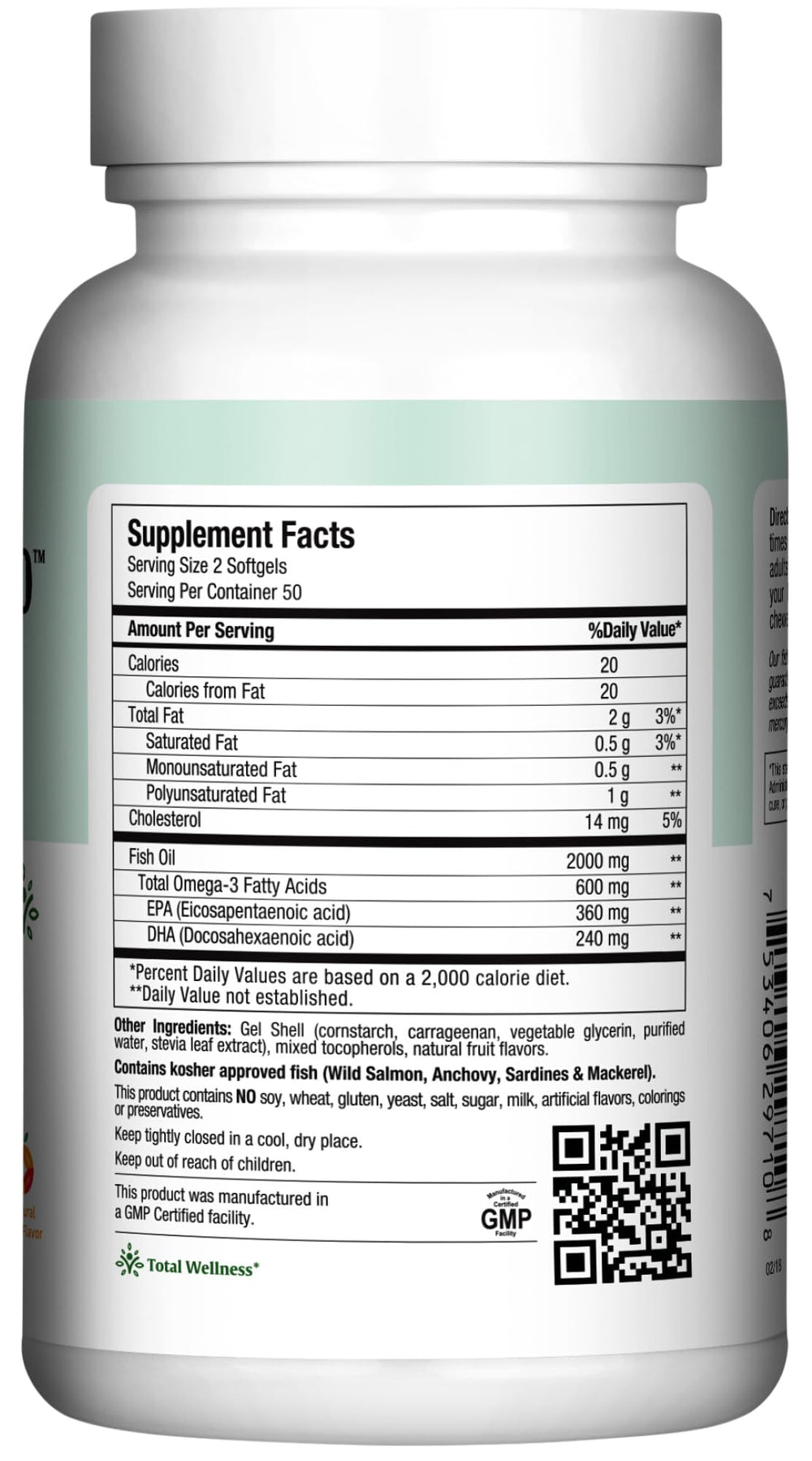 Close-up of Maxi Health Fish Oil 2000mg softgels