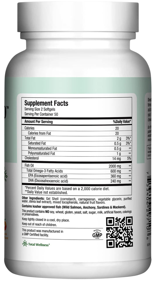 Close-up of Maxi Health Fish Oil 2000mg softgels