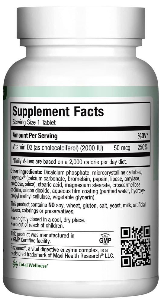 Vitamin D3 2000IU bottle close-up with label