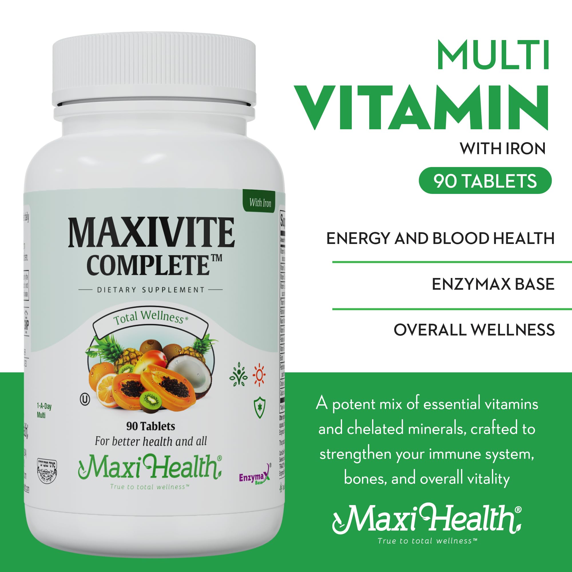Vitamin and mineral tablet with iron