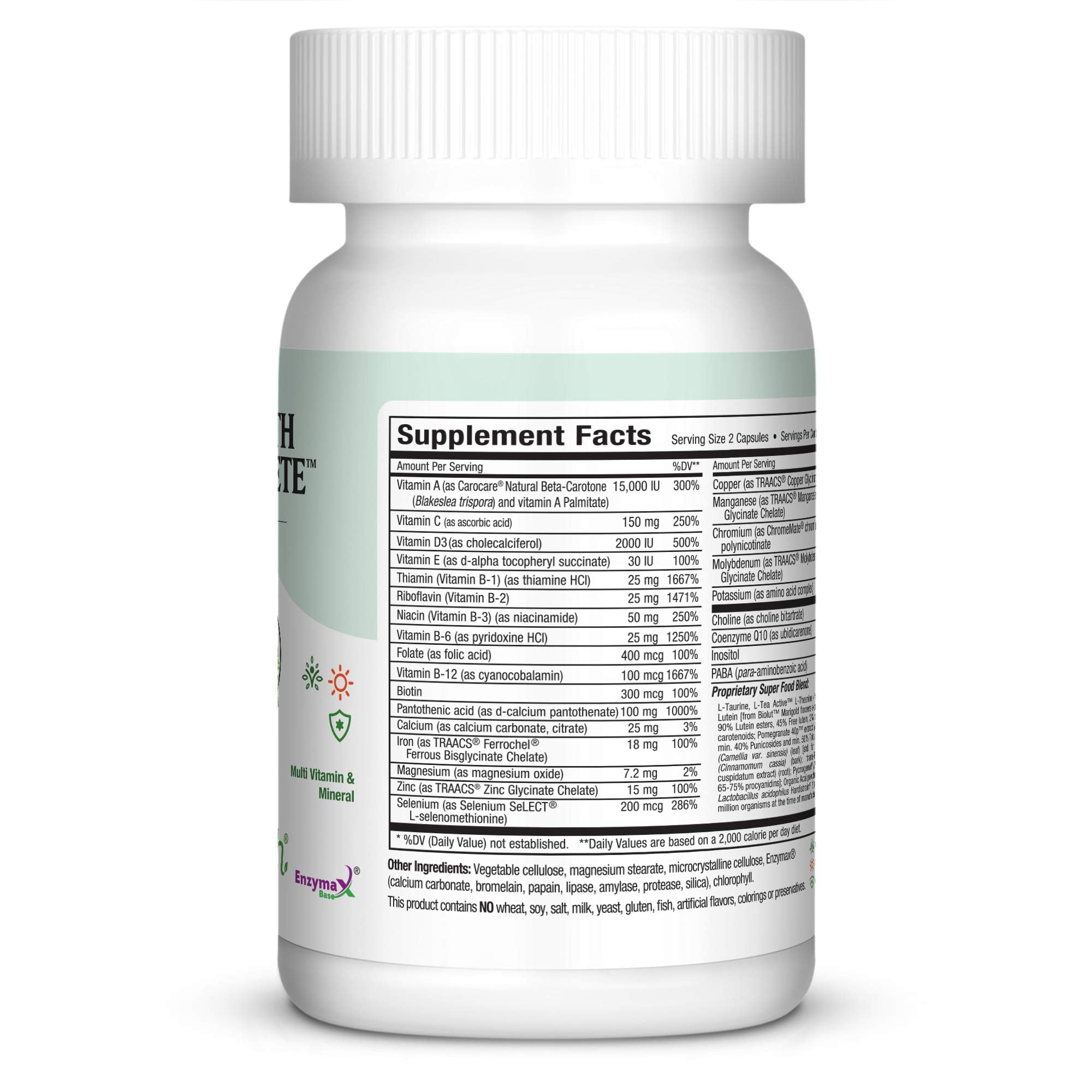 Two Maxi Health Multivitamin capsules per daily serving