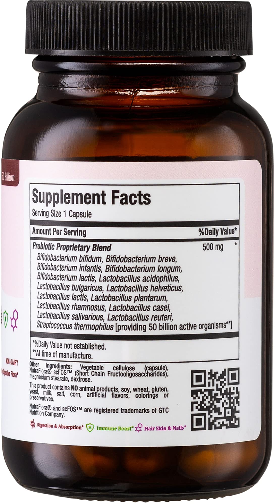 Serving size and 60-count bottle on a clean surface