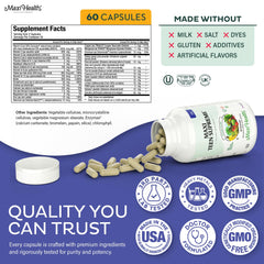 Maxi Health tablets in hand demonstrating size and dosage convenience
