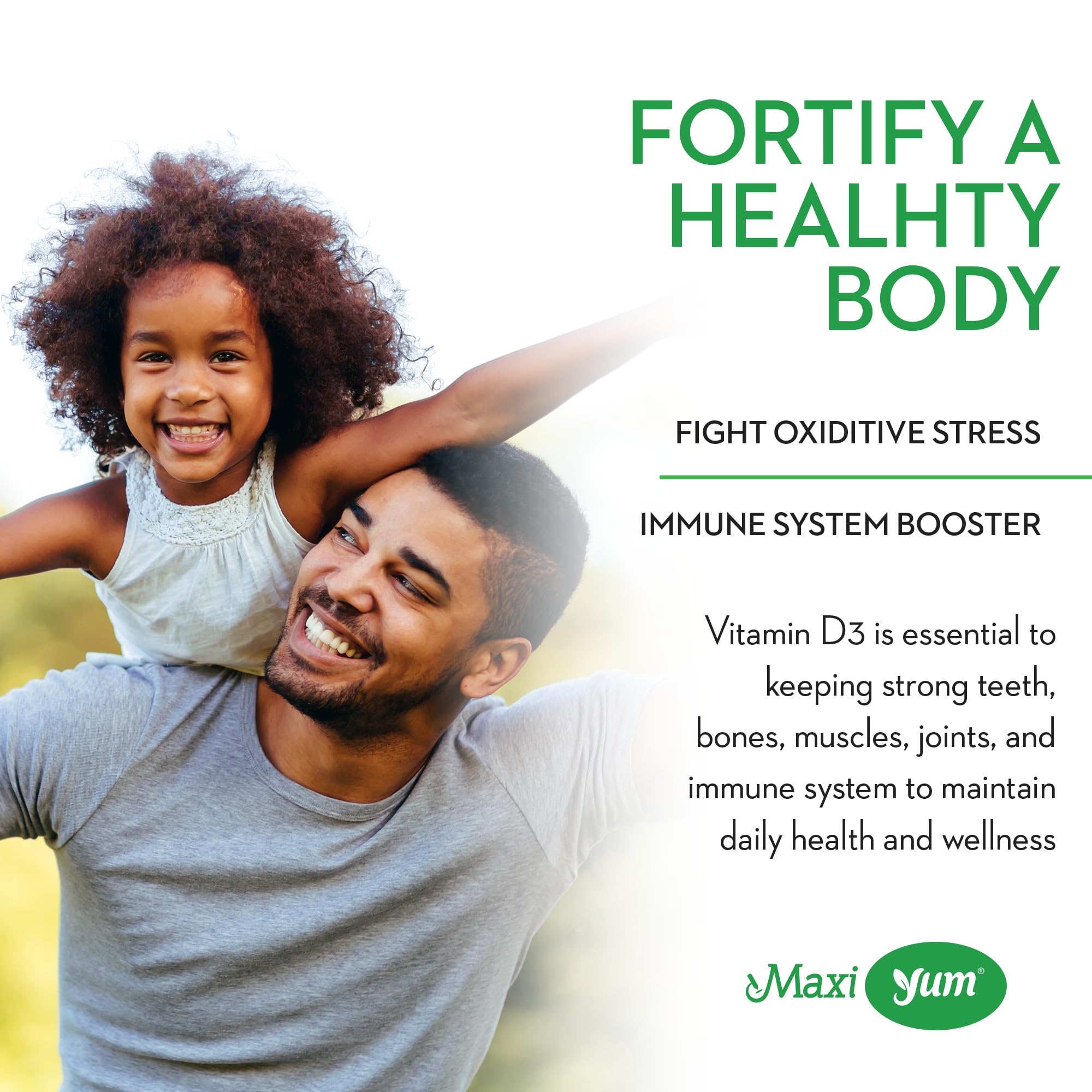 Vegan and non-GMO Maxi Health Vitamin D Gummies label