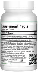 Close-up of Maxi Health Vitamin D3 5000 IU 125 mcg per tablet