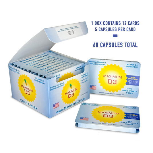 Box opened to show 12 cards x 5 capsules per card