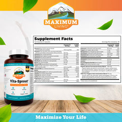 Back label of Vita-Sprout 120 capsules